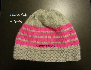 8ply StockinetteSt Hat (FluroPink+Grey) - AuntyNise.com