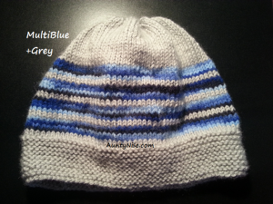 8ply StockinetteSt Hat (MultiBlue+Grey) - AuntyNise.com