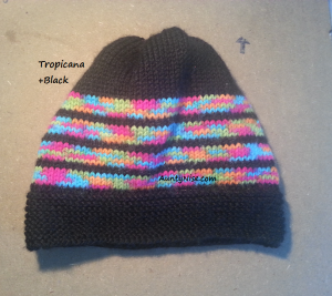 8ply StockinetteSt Hat (Tropicana+Black) - AuntyNise.com
