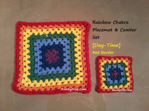 Rainbow Chakra Placemat & Coaster Sets (Red Day-Time) - AuntyNise_com