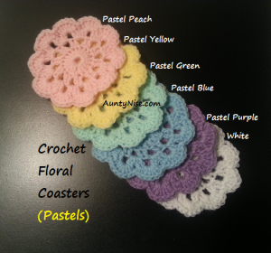 Rainbow Coasters Crochet (6 Pastels) - AuntyNise.com