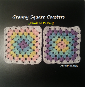 Granny Square Coaster (Rainbow Pastel) - AuntyNise.com