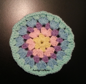 Granny Stitch - Circle Coaster - (Pastel Green) - AuntyNise com