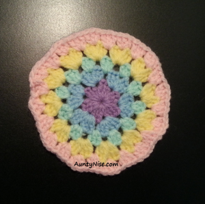 Granny Stitch - Circle Coaster - (Pastel Pink Peach) - AuntyNise com