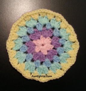 Granny Stitch - Circle Coaster - (Pastel Yellow) - AuntyNise com