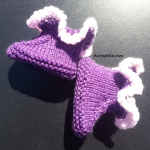 Ruffled-Roll-Down Booties PURPLEWHITE - AuntyNise.com