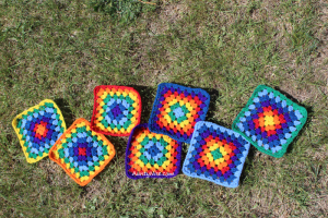 Rainbow Granny Square Blanket - ScatteredSquares - AuntyNise.com